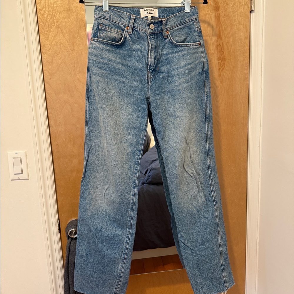 Reformation Blue Straight Leg Jeans